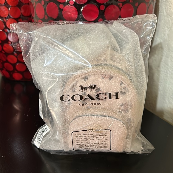 Coach NWT Mini Court Backpack Bag Charm With Rosette Print - Picture 7 of 12